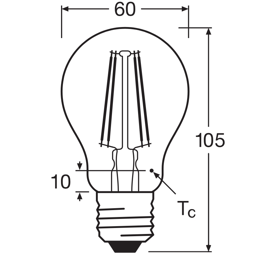 LED-pirn CLASSIC FILAMENT A60 E27/7,5W/230V 2700K - Ledvance