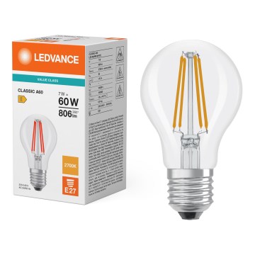 LED-pirn CLASSIC FILAMENT A60 E27/7W/230V 2700K - Ledvance