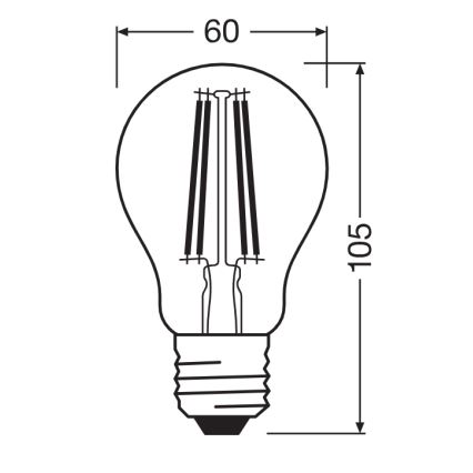 LED-pirn CLASSIC FILAMENT A60 E27/7W/230V 2700K - Ledvance