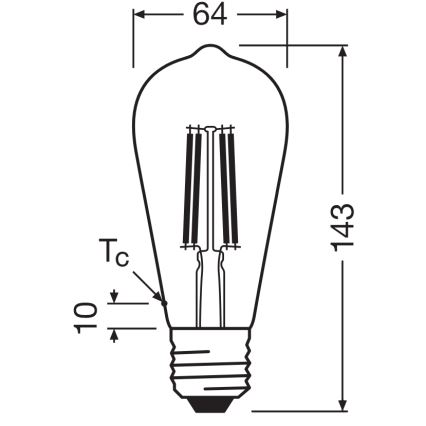 LED-pirn CLASSIC FILAMENT E27/6,5W/230V 4000K - Osram