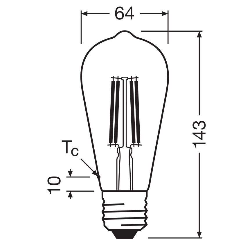 LED-pirn CLASSIC FILAMENT E27/6,5W/230V 4000K - Osram