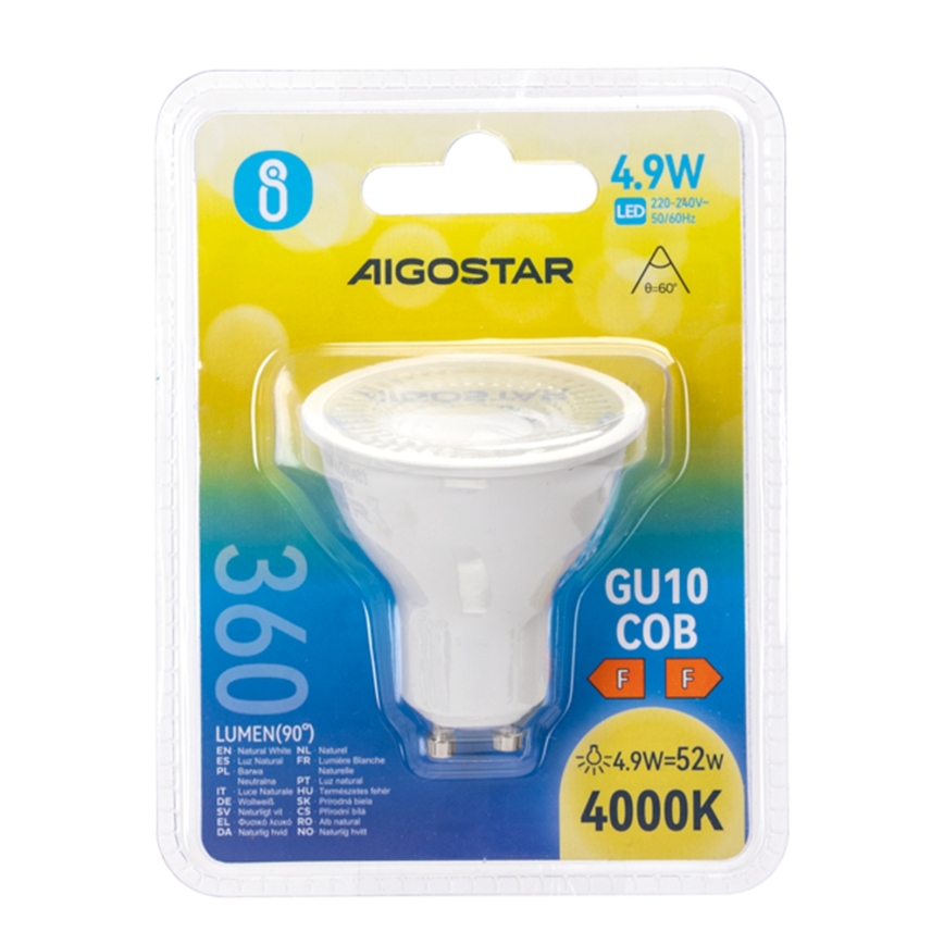 LED-pirn COB GU10/4,9W/230V 4000K - Aigostar