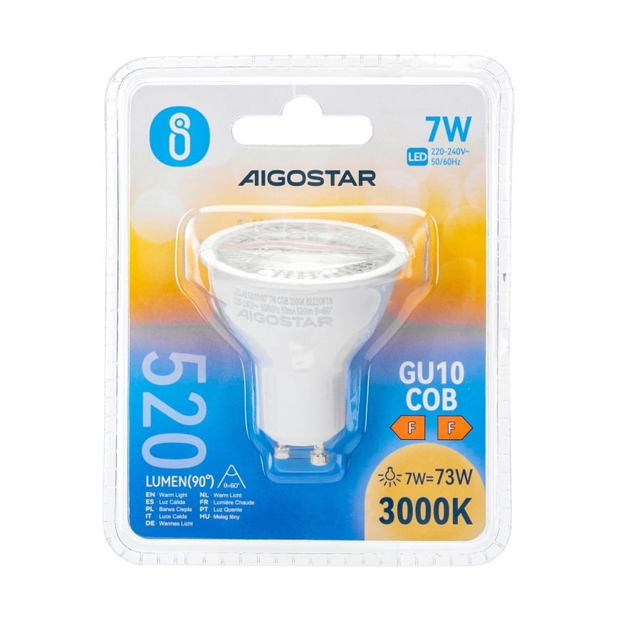LED pirn COB GU10/7W/230V 3000K - Aigostar