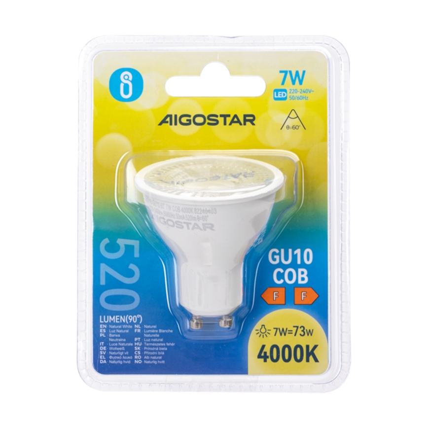 LED-pirn COB GU10/7W/230V 4000K - Aigostar