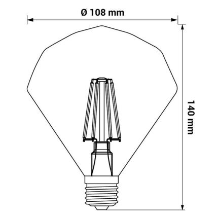 LED Pirn CRYSTAL E27/4W/230V 2200K