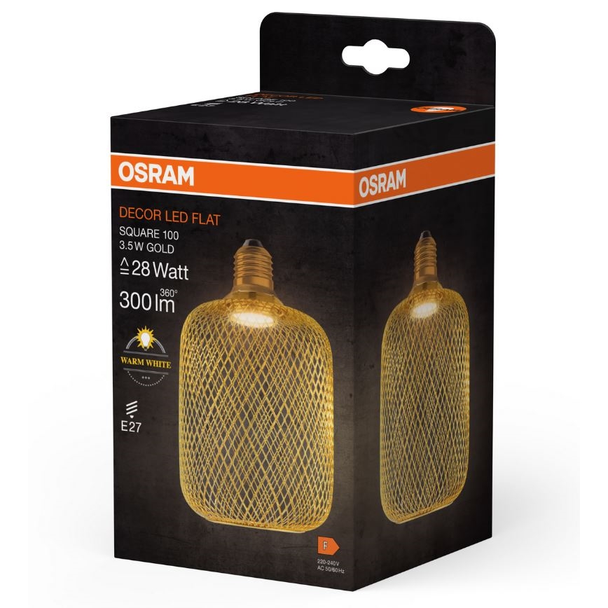 LED Pirn DECOR FLAT E27/3,5W/230V 2700K kuldne - Osram