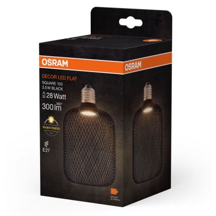 LED Pirn DECOR FLAT E27/3,5W/230V 2700K must - Osram