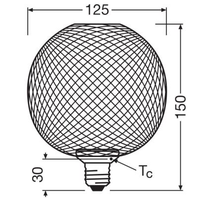 LED Pirn DECOR FLAT G125 E27/3,5W/230V 2700K must - Osram