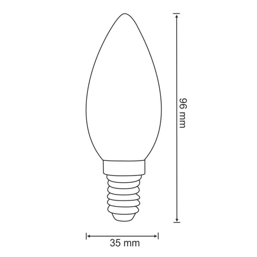 LED Pirn C37 E14/4W/230V 3000K