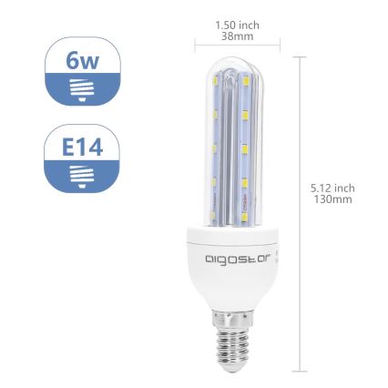 LED Pirn E14/6W/230V 6500K - Aigostar