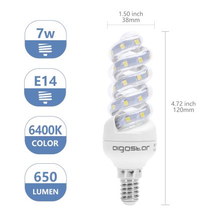 LED Pirn E14/7W/230V 6500K - Aigostar