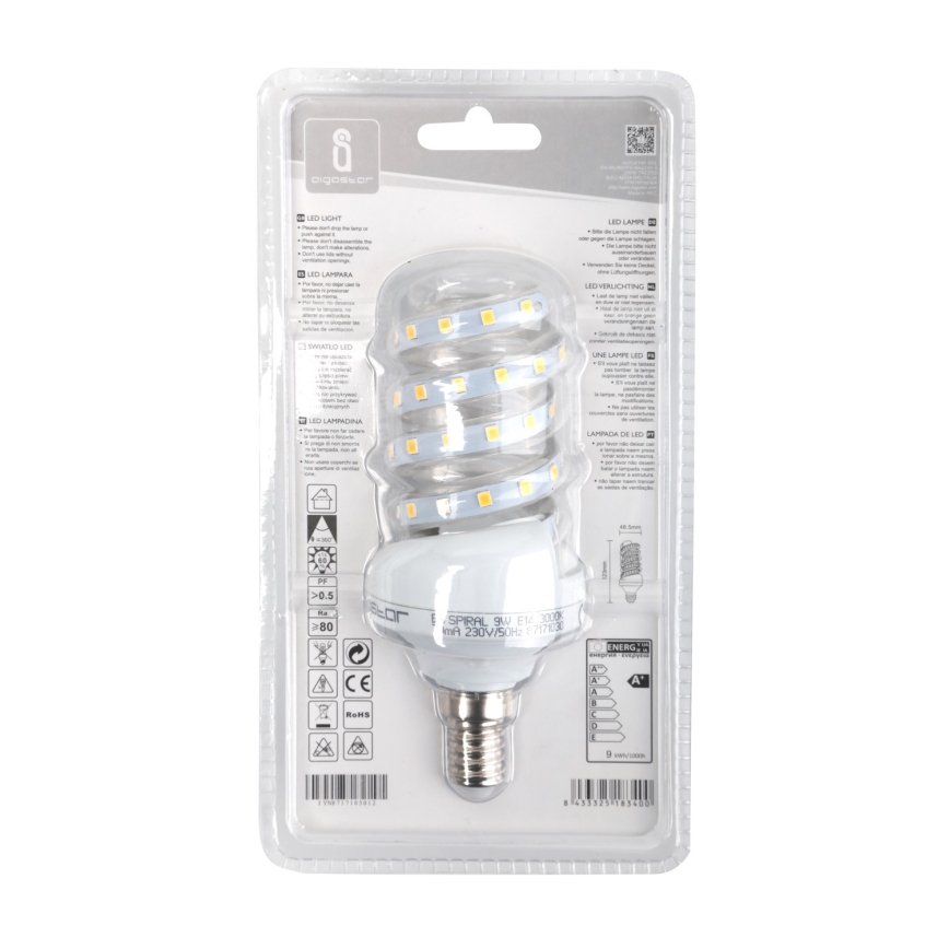 LED Pirn E14/9W/230V 3000K - Aigostar