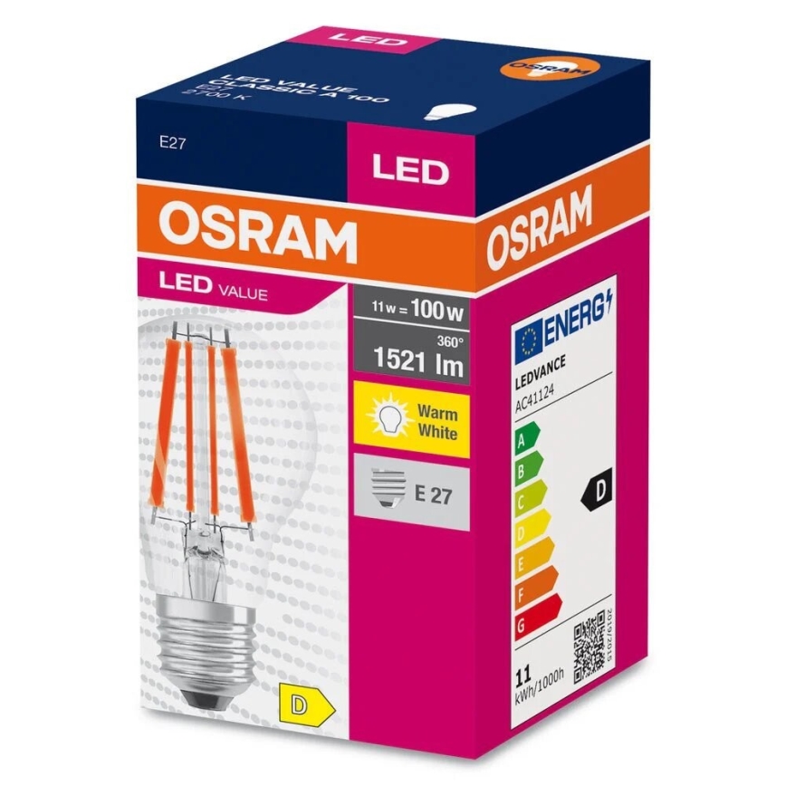 LED Pirn FILAMENT A100 E27/11W/230V 2700K - Osram