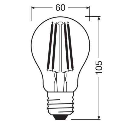 LED Pirn FILAMENT A100 E27/11W/230V 2700K - Osram