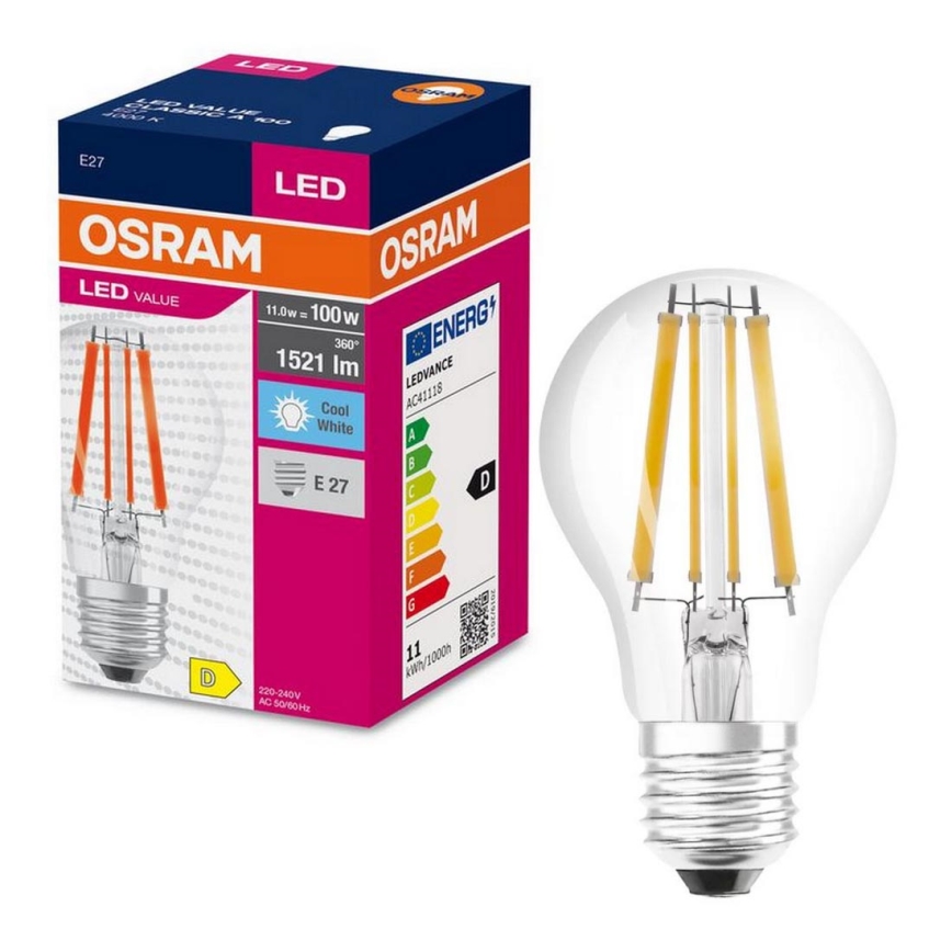 LED Pirn FILAMENT A100 E27/11W/230V 4000K - Osram