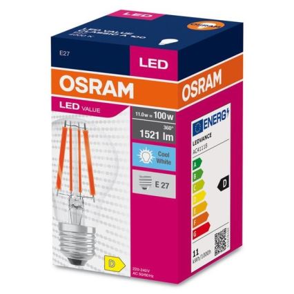 LED Pirn FILAMENT A100 E27/11W/230V 4000K - Osram