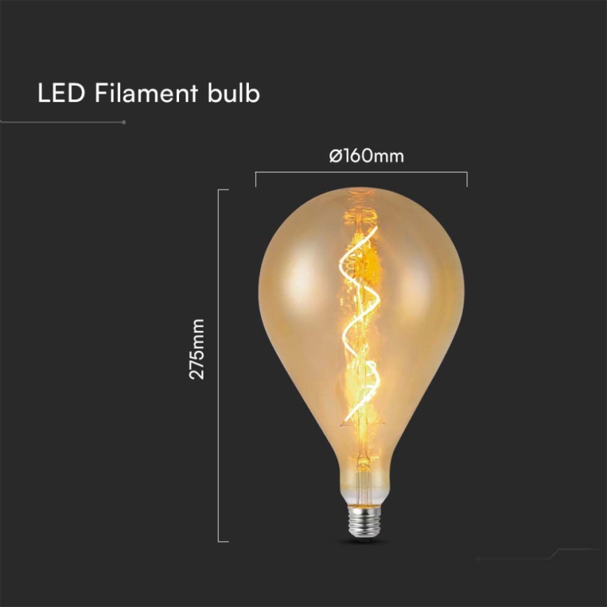 LED-pirn FILAMENT A160 E27/4W/230V 1800K