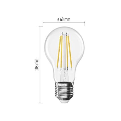 LED Pirn FILAMENT A60 E27/3,8W/230V 2700K