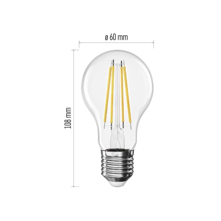 LED Pirn FILAMENT A60 E27/3,8W/230V 2700K