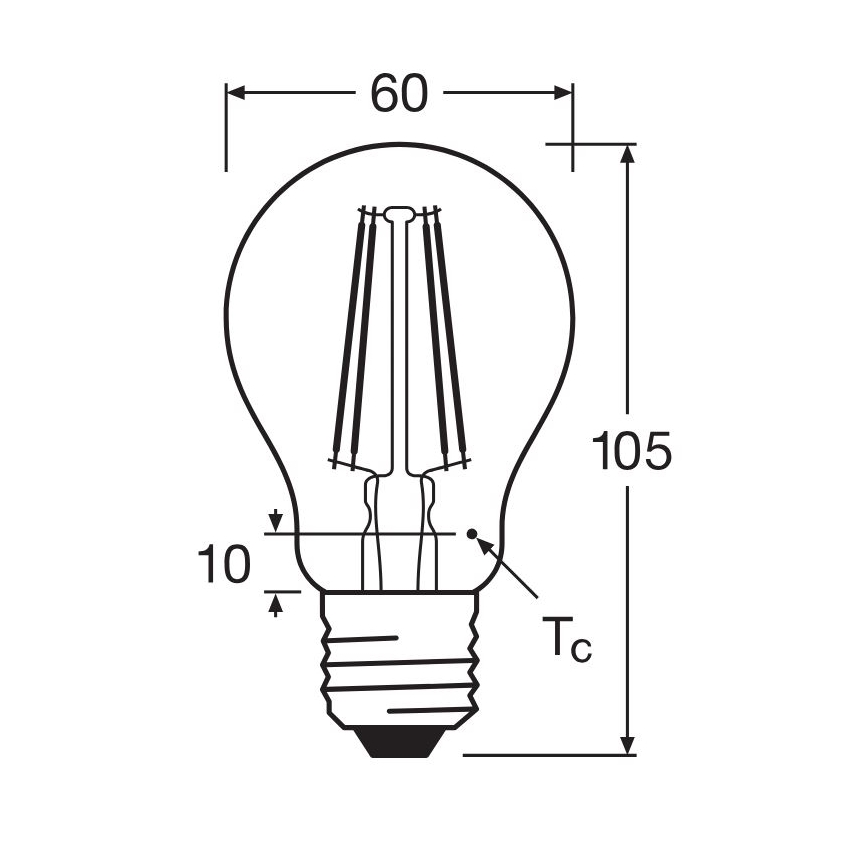 LED Pirn FILAMENT A60 E27/6,5W/230V 2700K - Osram
