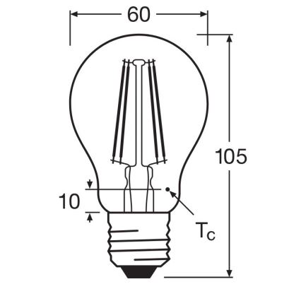 LED Pirn FILAMENT A60 E27/6,5W/230V 4000K - Osram