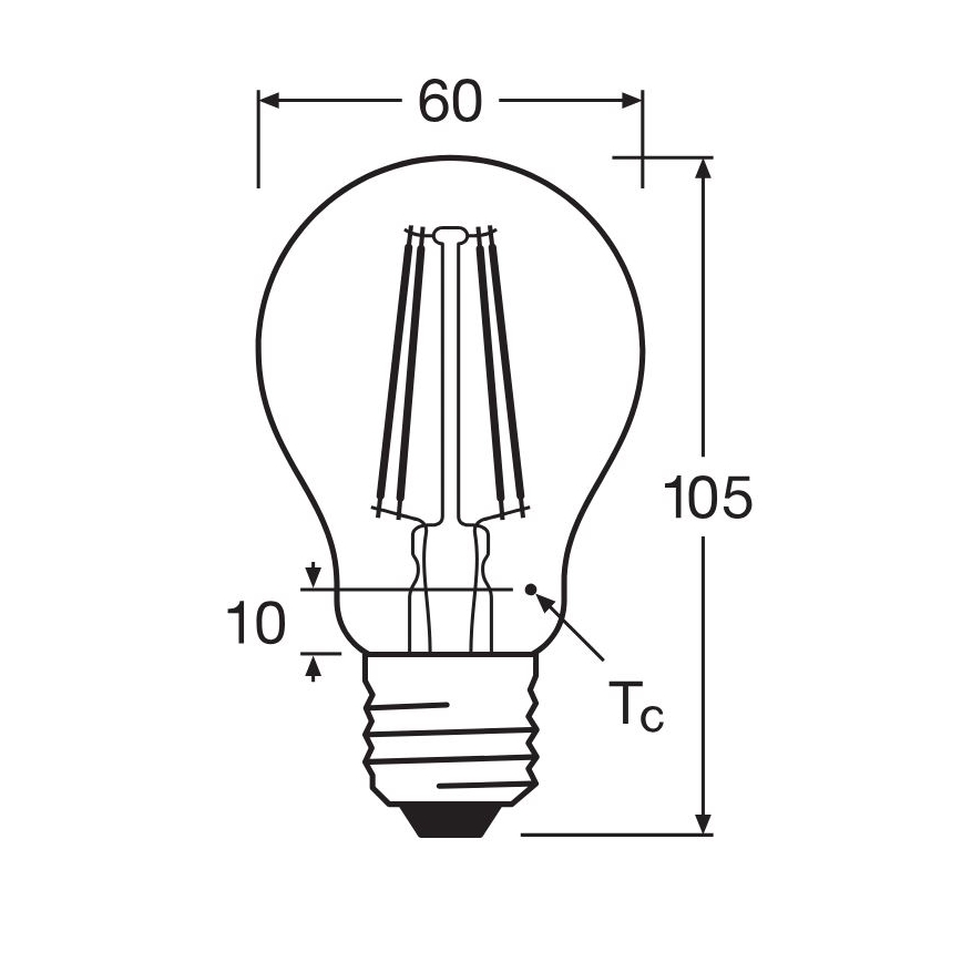 LED Pirn FILAMENT A60 E27/6,5W/230V 4000K - Osram