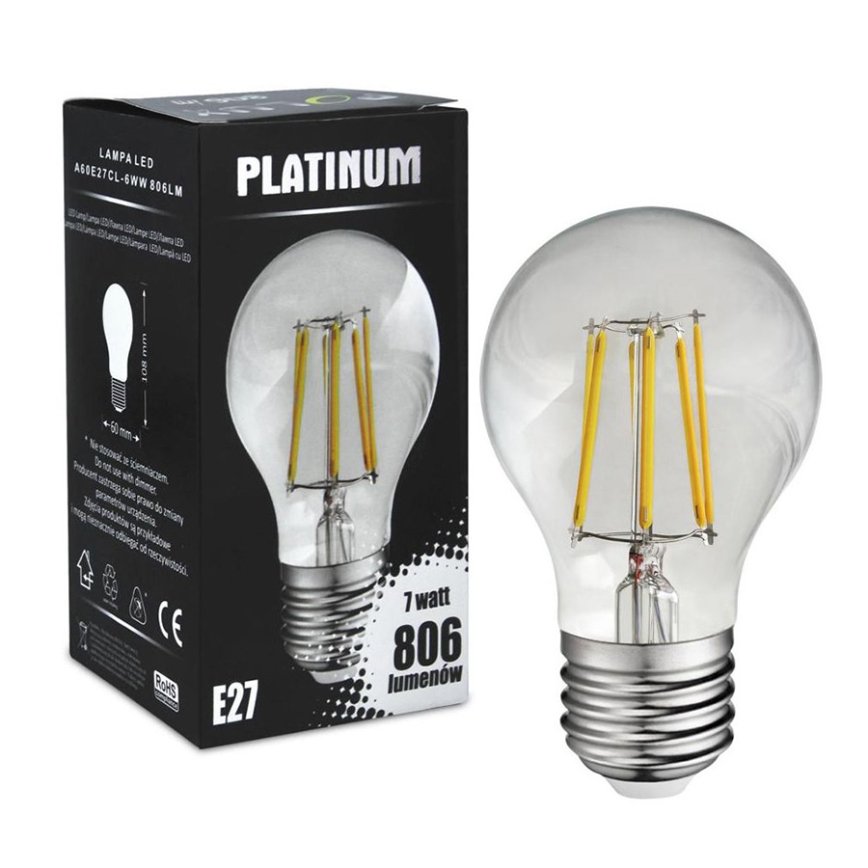 LED Pirn FILAMENT A60 E27/7W/230V 3000K