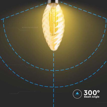LED Pirn FILAMENT AMBER E14/4W/230V 2200K