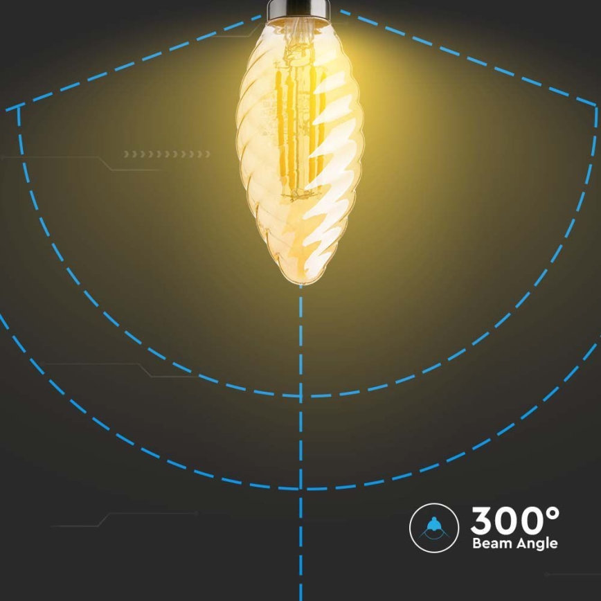 LED Pirn FILAMENT AMBER E14/4W/230V 2200K