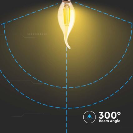 LED Pirn FILAMENT AMBER E14/4W/230V 2200K