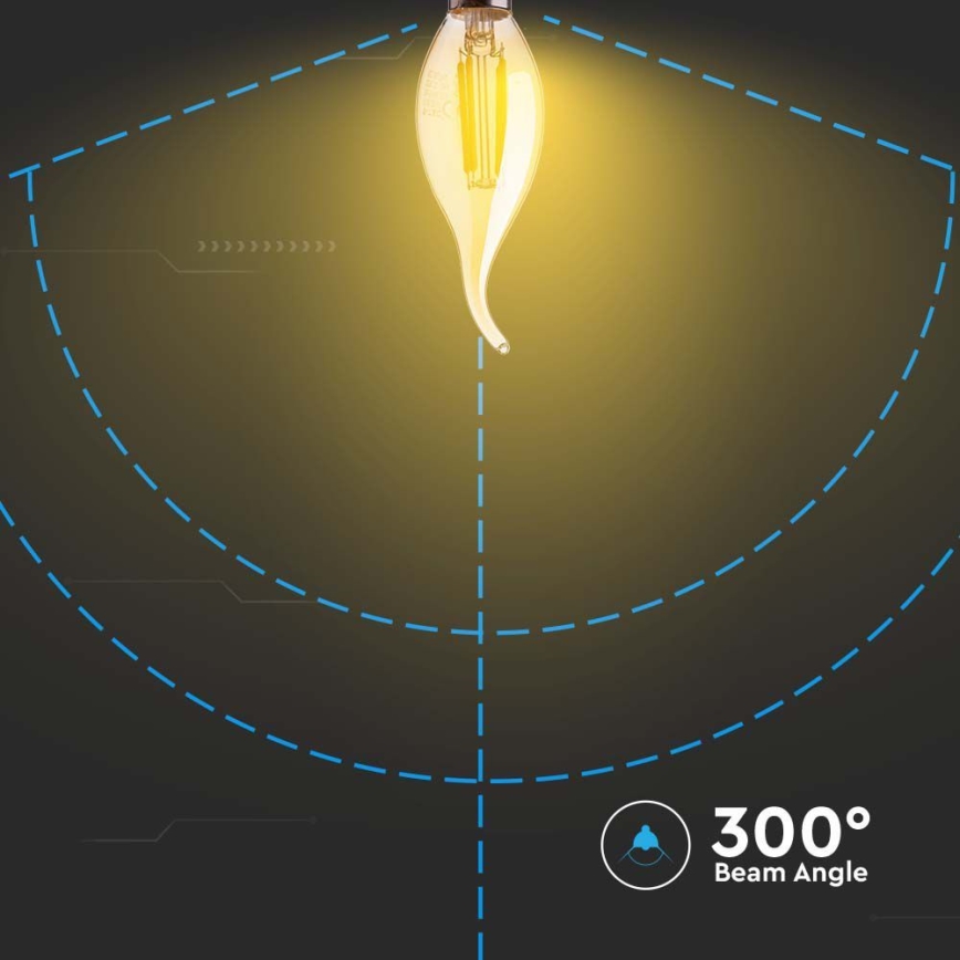 LED Pirn FILAMENT AMBER E14/4W/230V 2200K