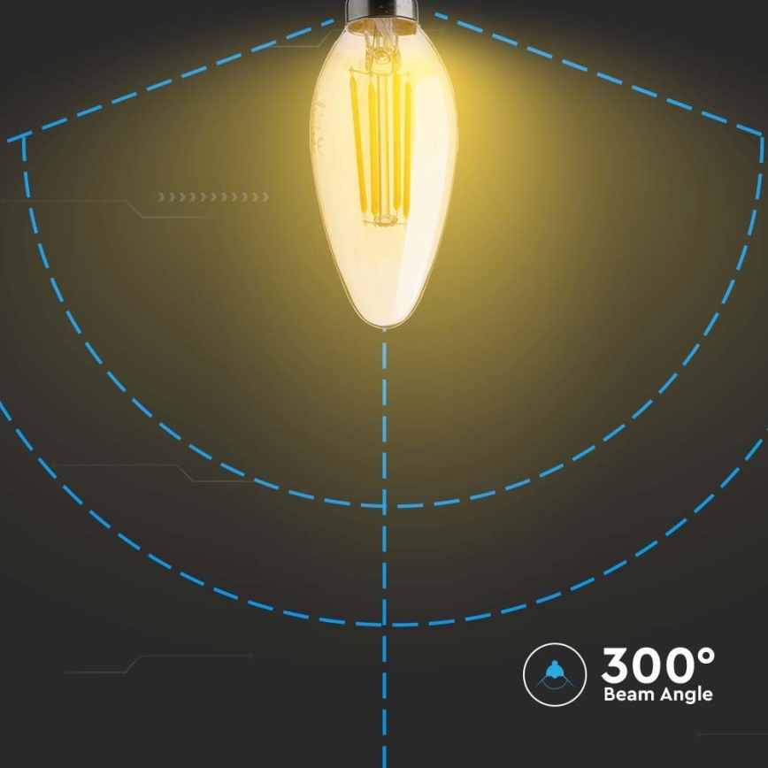 LED Pirn FILAMENT AMBER E14/4W/230V 2200K