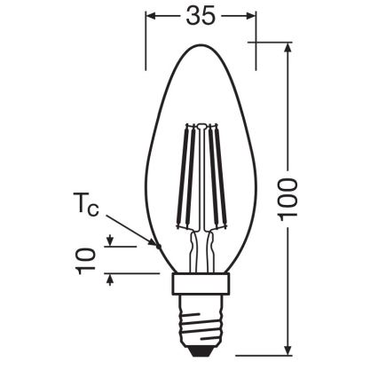 LED Pirn FILAMENT B40 E14/4W/230V 2700K - Osram