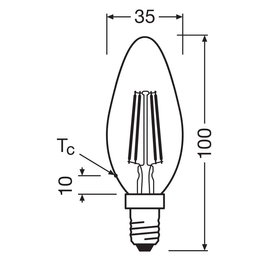 LED Pirn FILAMENT B40 E14/4W/230V 2700K - Osram