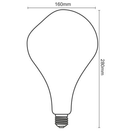 LED Pirn FILAMENT BUMPED SMOKE ET160 E27/4W/230V 2000K