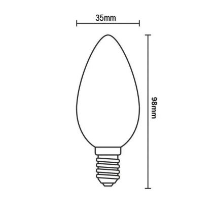 LED Pirn WHITE FILAMENT C35 E14/4,5W/230V 3000K