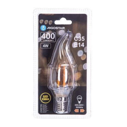 LED Pirn FILAMENT C35 E14/4W/230V 2200K - Aigostar