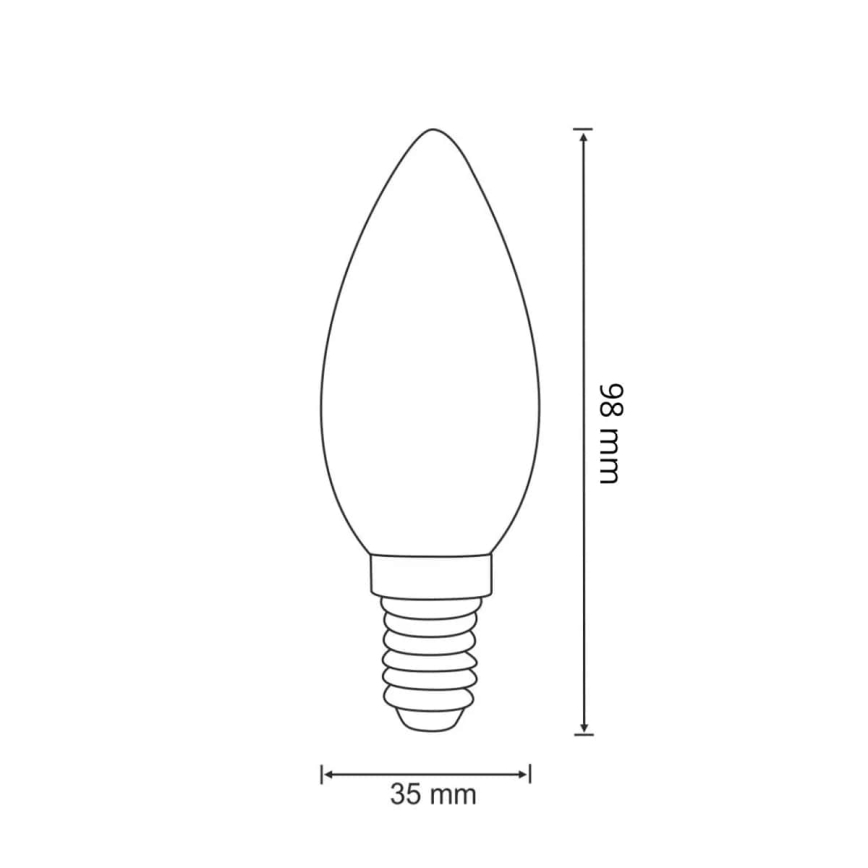 LED Pirn FILAMENT C37 E14/2W/230V 3000K