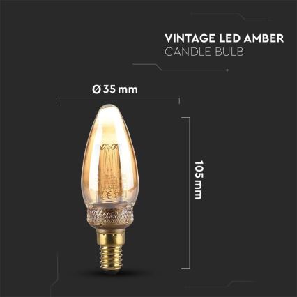 LED Pirn FILAMENT E14/2W/230V 1800K Art Edition