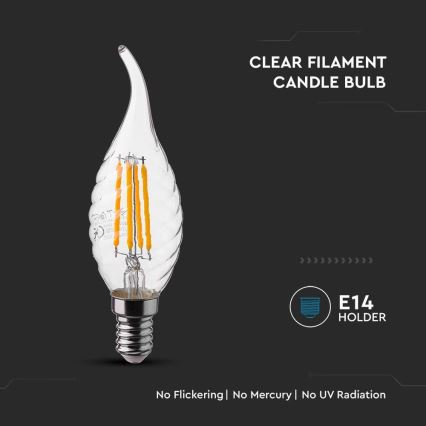 LED Pirn FILAMENT E14/4W/230V 4000K