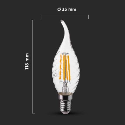 LED Pirn FILAMENT E14/4W/230V 4000K