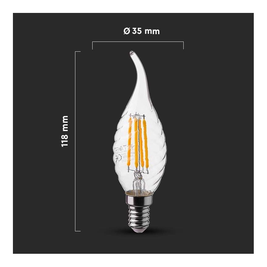 LED Pirn FILAMENT E14/4W/230V 4000K