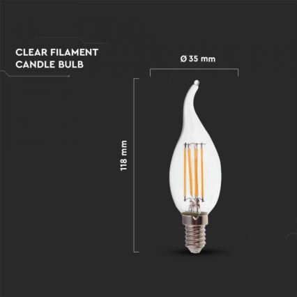 LED-pirn FILAMENT E14/4W/230V 4000K