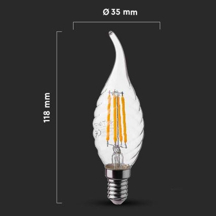 LED Pirn FILAMENT E14/4W/230V 6500K