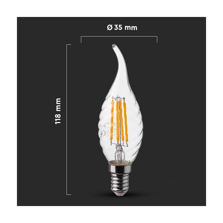 LED Pirn FILAMENT E14/4W/230V 6500K