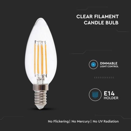LED Pirn FILAMENT E14/5,5W/230V 4000K
