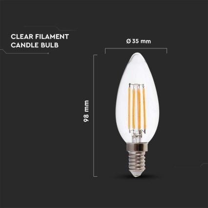 LED Pirn FILAMENT E14/5,5W/230V 4000K