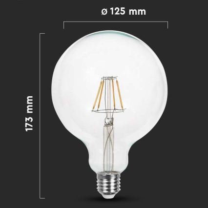 LED Pirn FILAMENT G125 E27/10W/230V 3000K