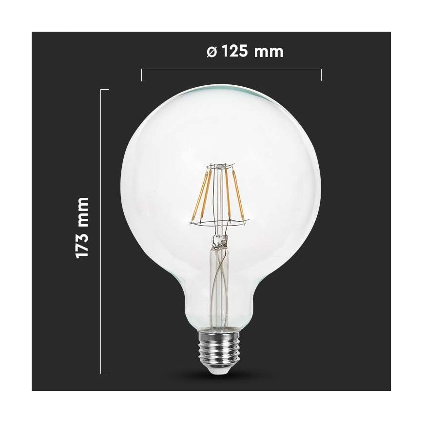 LED Pirn FILAMENT G125 E27/10W/230V 3000K