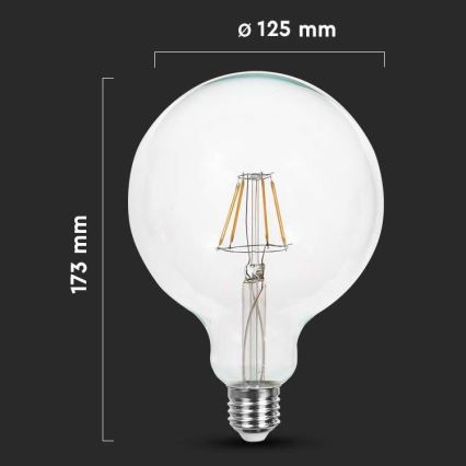 LED Pirn FILAMENT G125 E27/10W/230V 4000K